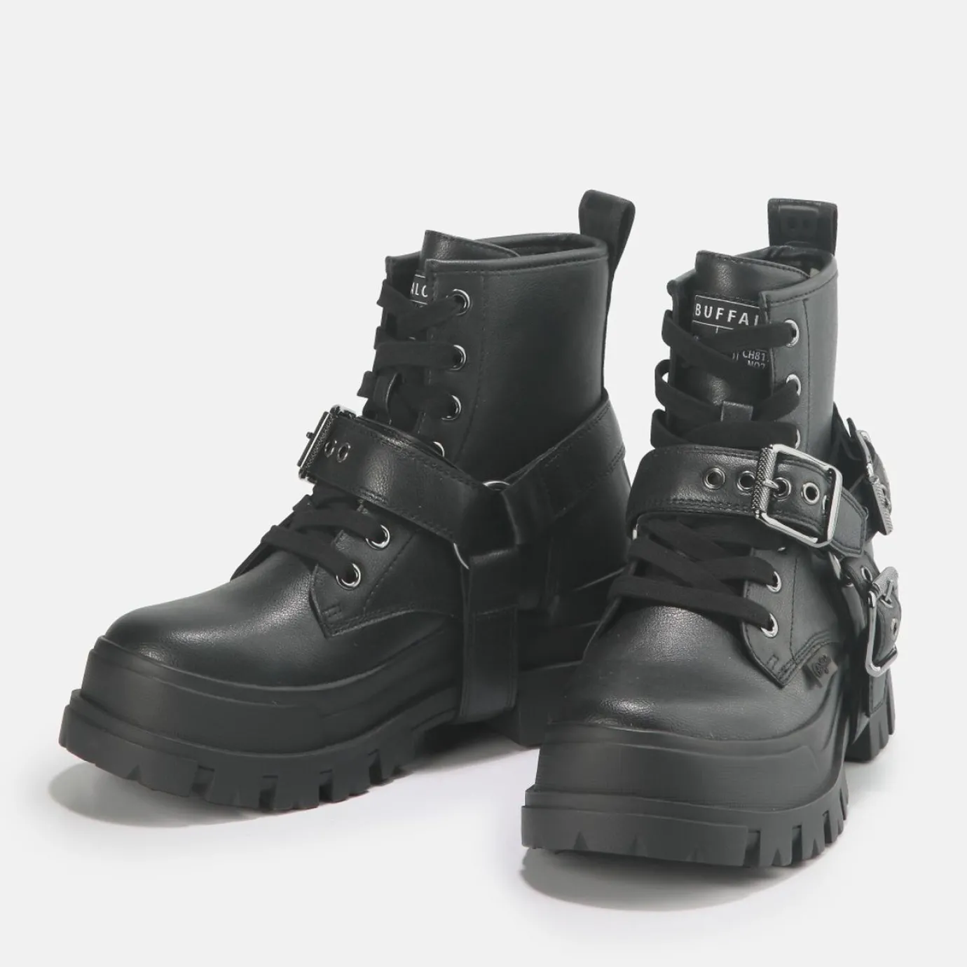 BUFFALO Men Shoes^Aspha Biker Men Bootie Vegan Black