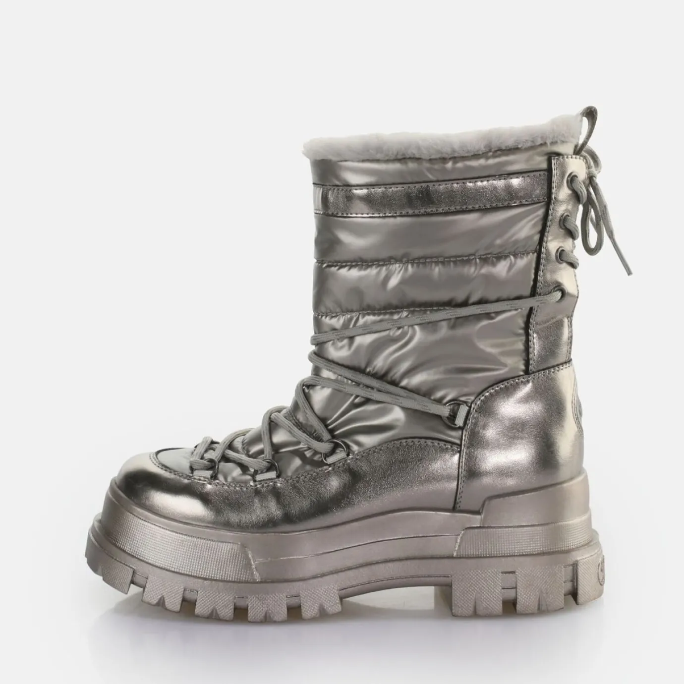 BUFFALO Vegan Shoes^Aspha Blizzard Warm Boot Vegan Silver