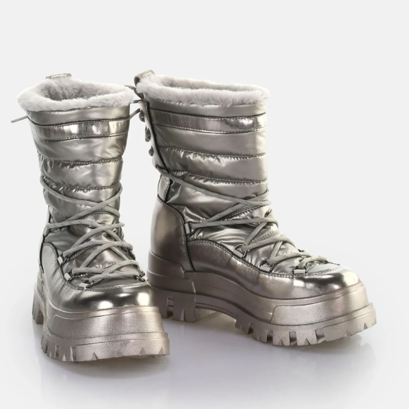 BUFFALO Vegan Shoes^Aspha Blizzard Warm Boot Vegan Silver