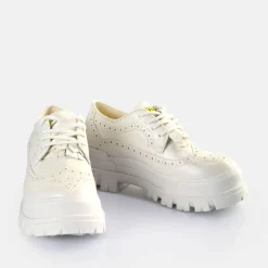 BUFFALO Vegan Shoes^Aspha Brogue Loafers Vegan White