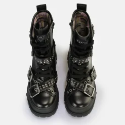 BUFFALO Vegan Shoes^Aspha Buckle Mid Ankle Boot Vegan Black