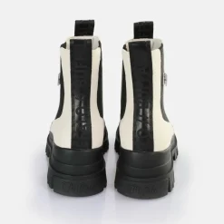 BUFFALO Vegan Shoes^Aspha Chelsea Mid Ankle Boot Vegan Weis/Schwarz