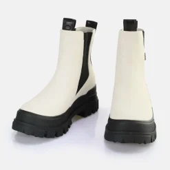 BUFFALO Vegan Shoes^Aspha Chelsea Mid Ankle Boot Vegan Weis/Schwarz
