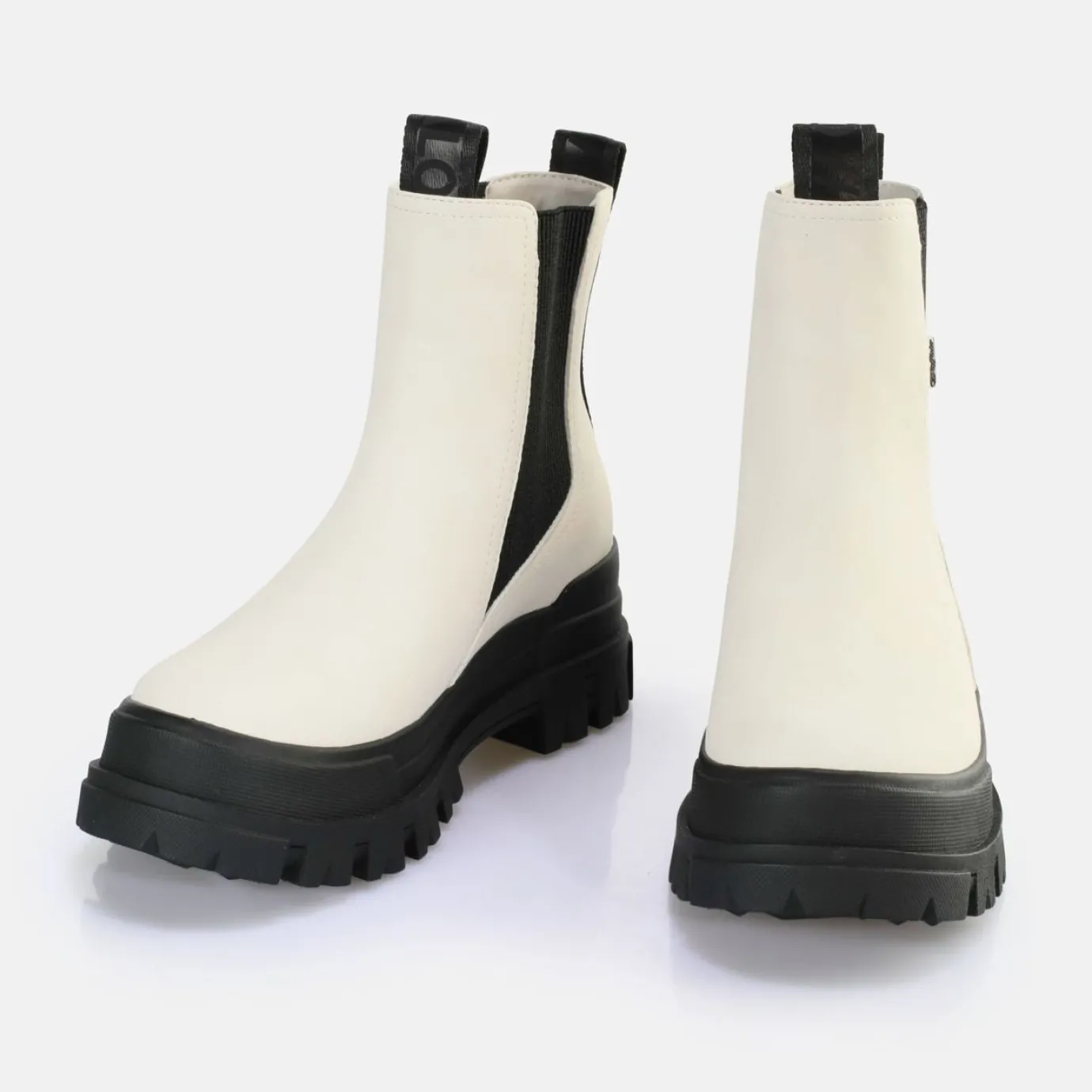BUFFALO Vegan Shoes^Aspha Chelsea Mid Ankle Boot Vegan Weis/Schwarz