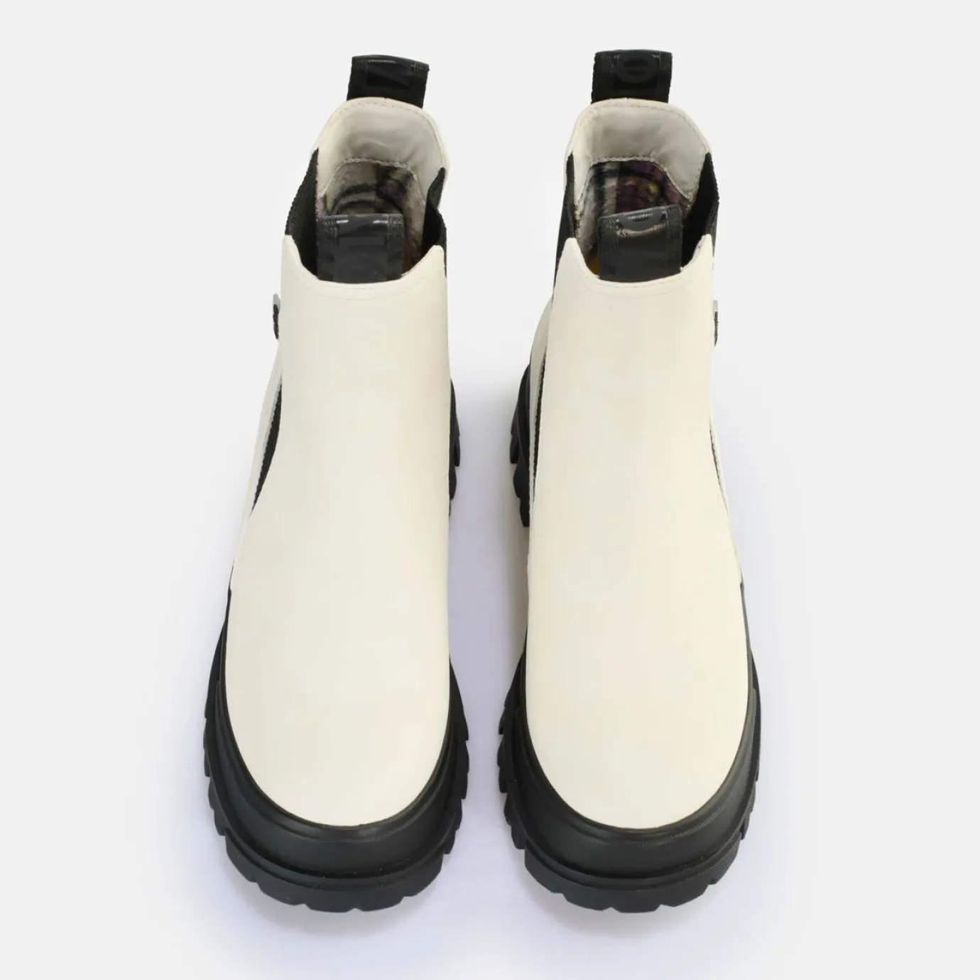 BUFFALO Vegan Shoes^Aspha Chelsea Mid Ankle Boot Vegan Weis/Schwarz
