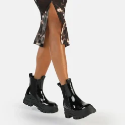 BUFFALO Ankle Boots^Aspha Chelsea Mid Ankle-Boot Vegan Shiny Black
