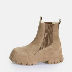BUFFALO Ankle Boots^Aspha Chelsea Mid Vegan Nubuck Fur Brown