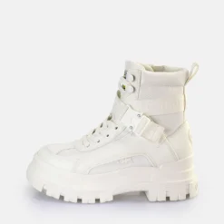 BUFFALO Vegan Shoes^Aspha Com1 Laceup Mid Ankle Boot Vegan White