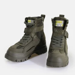 BUFFALO Ankle Boots^Aspha Com1 Laceup Mid Men'S Vegan Ankle Boot Khaki