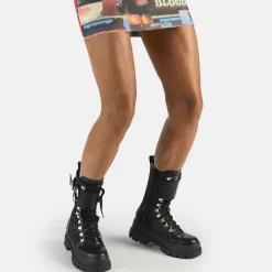 BUFFALO Vegan Shoes^Aspha Com Steel Laceup Hi - Vegan Nappa/Nylon - Black