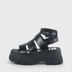BUFFALO Vegan Shoes^Aspha Gld Platform Sandal Vegan Black