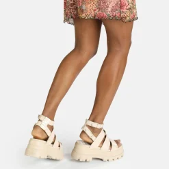 BUFFALO Vegan Shoes^Aspha Gld Platform Sandal Vegan Cream