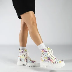 BUFFALO Ankle Boots^Aspha Lace Up Hi White