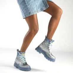 BUFFALO Ankle Boots^Aspha Lace Up Hi Ankle Boot Vegan Blue