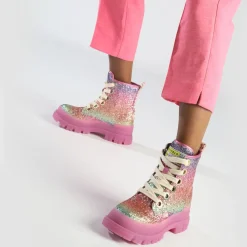 BUFFALO Ankle Boots^Aspha Lace Up Hi Ankle Boot Vegan Fuchsia