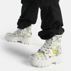 BUFFALO Ankle Boots^Aspha Lace Up Hi Ankle Boot Vegan Graffiti
