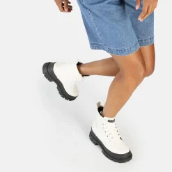 BUFFALO Ankle Boots^Aspha Laceup Hi Ankle Boot Vegan White