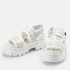BUFFALO Vegan Shoes^Aspha Str Platform Sandal Vegan White