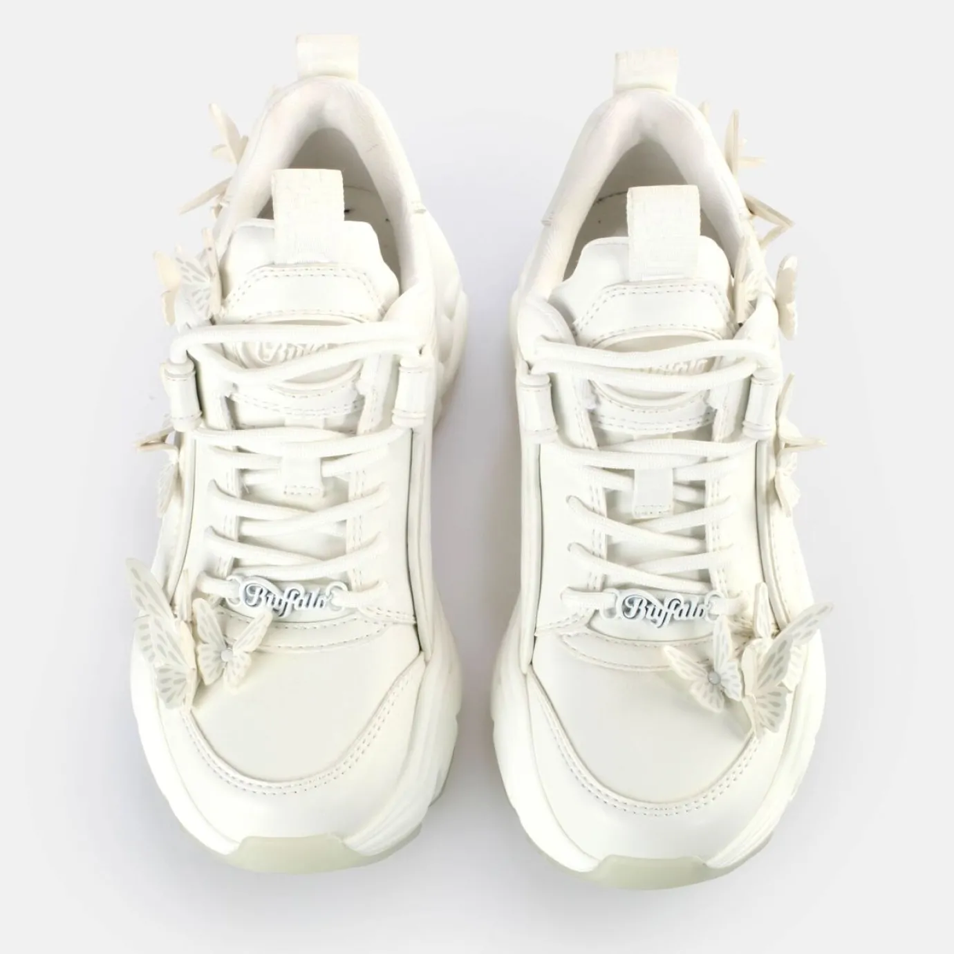 BUFFALO Bridal Shoes^Binary Butterfly Sneakers Low Vegan White
