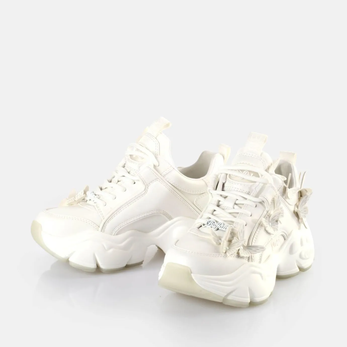 BUFFALO Bridal Shoes^Binary Butterfly Sneakers Low Vegan White