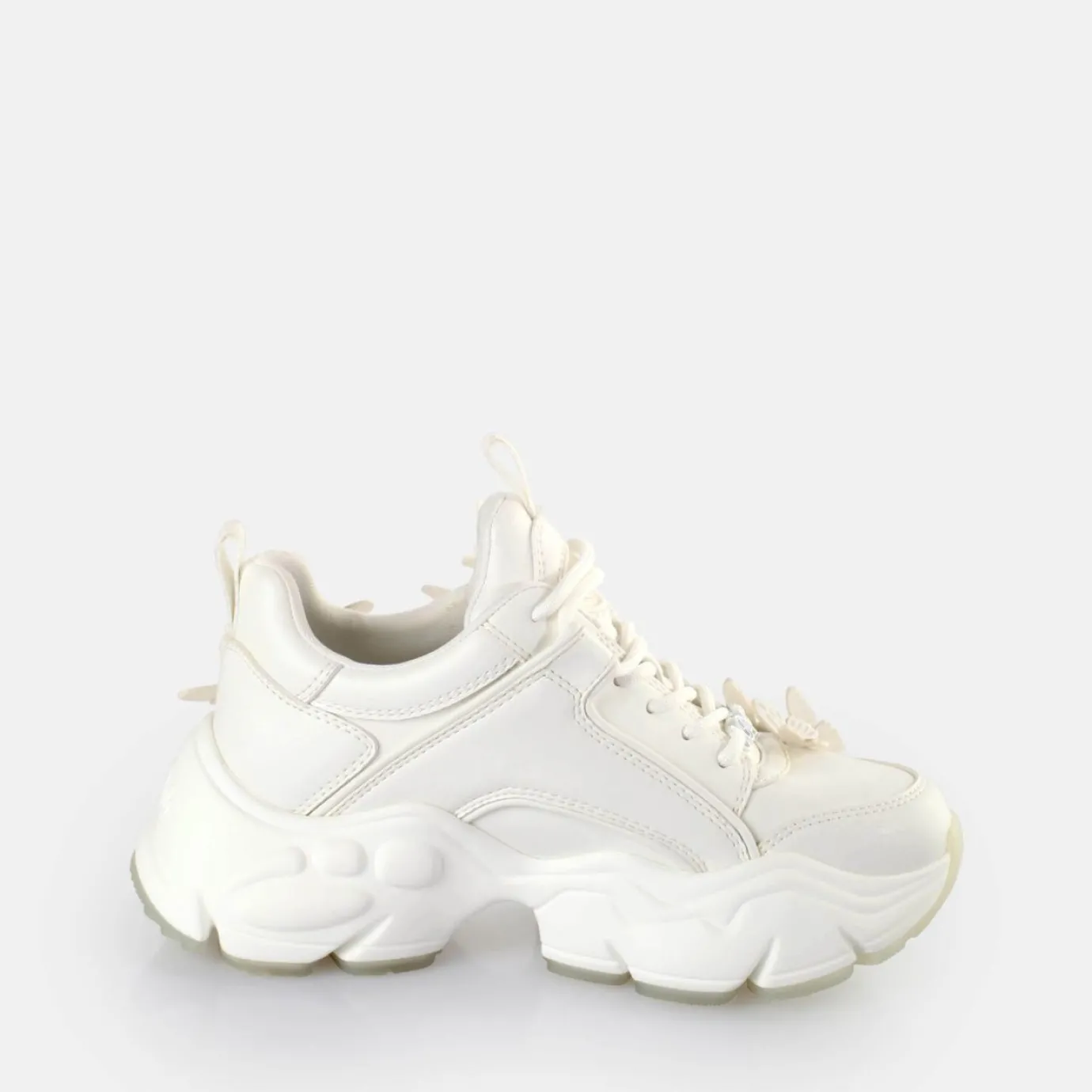 BUFFALO Bridal Shoes^Binary Butterfly Sneakers Low Vegan White