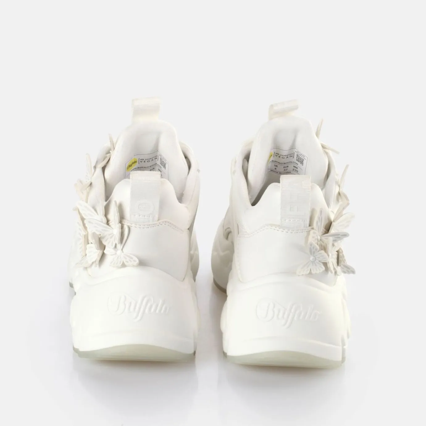 BUFFALO Bridal Shoes^Binary Butterfly Sneakers Low Vegan White