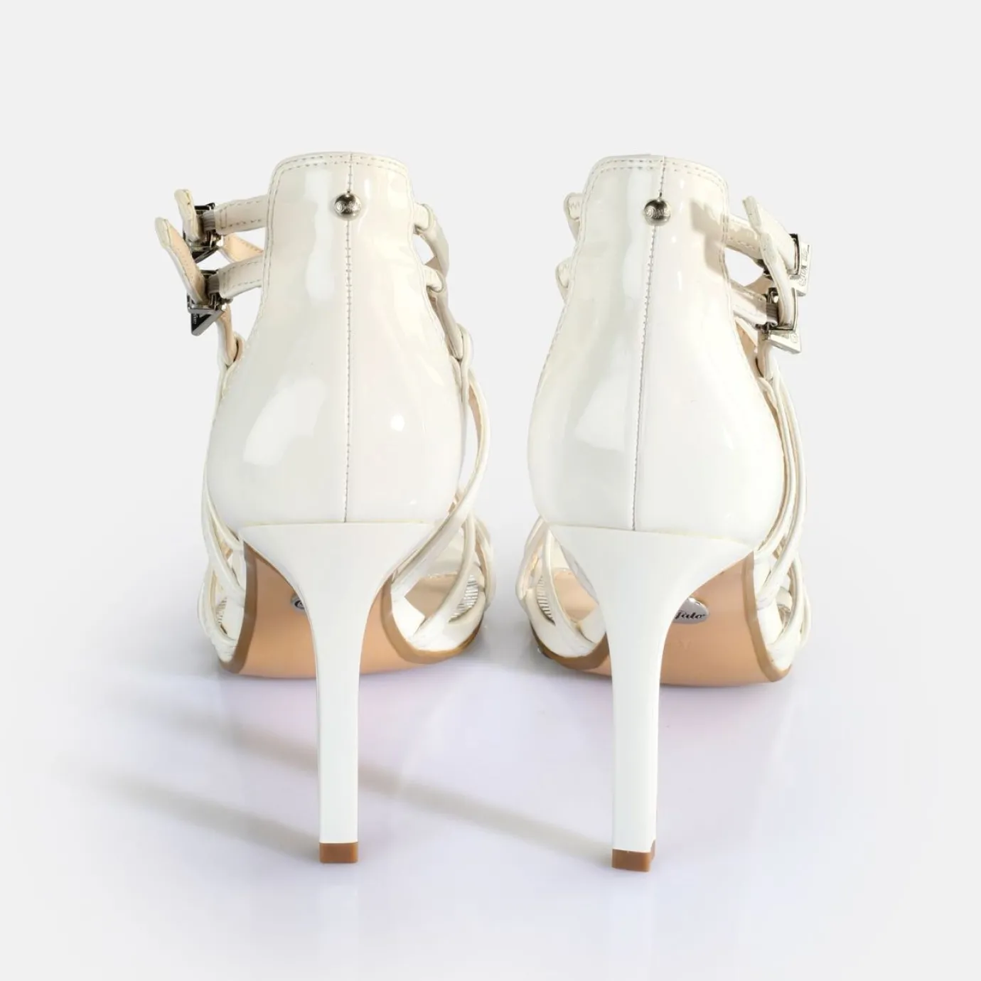 BUFFALO Occasion Shoes^Blair Cage Heeled Sandals Vegan White