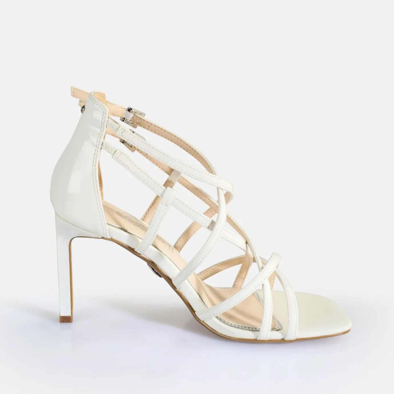 BUFFALO Occasion Shoes^Blair Cage Heeled Sandals Vegan White