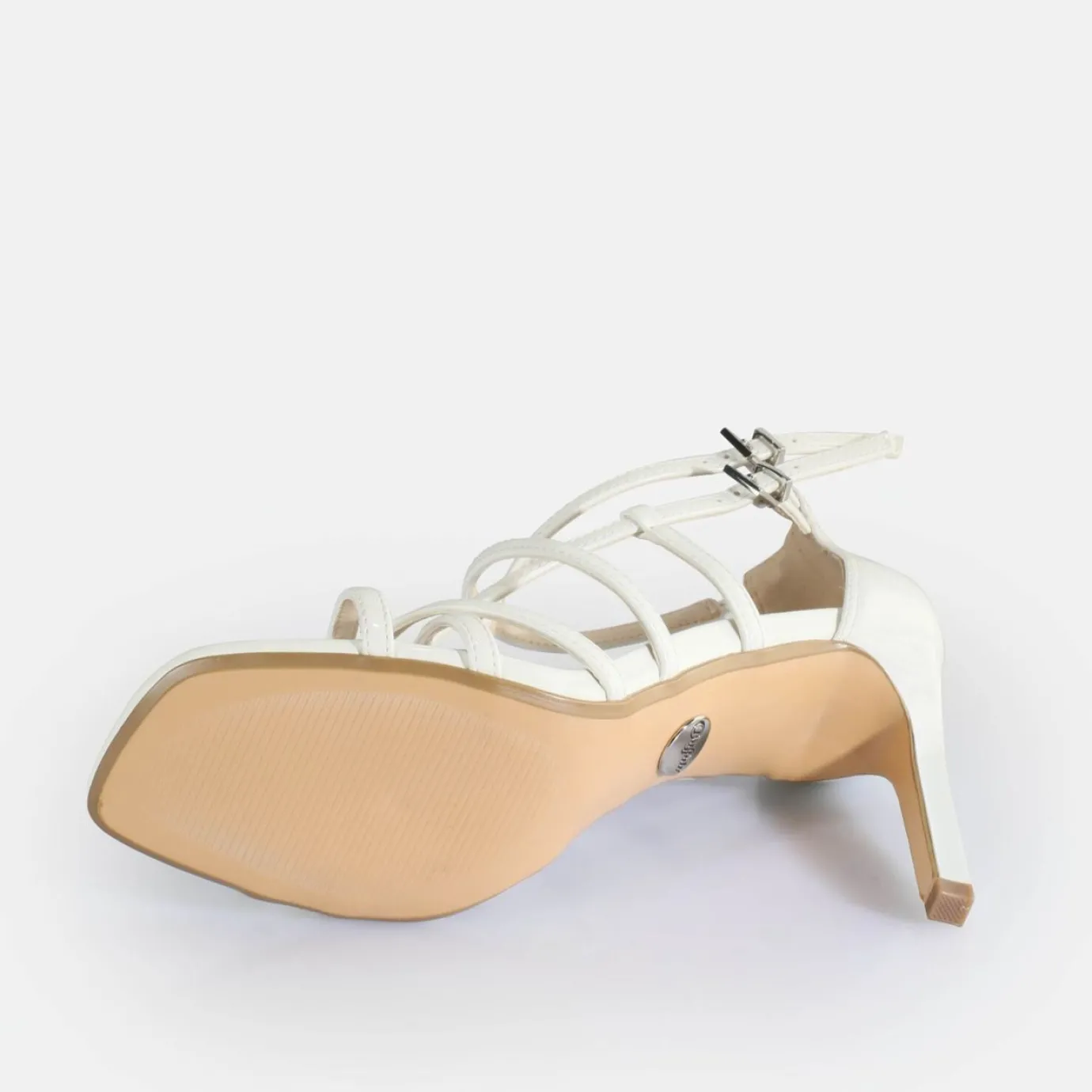 BUFFALO Occasion Shoes^Blair Cage Heeled Sandals Vegan White