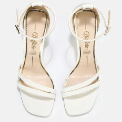 BUFFALO Occasion Shoes^Blair Chic Ankle-Strap Sandals Vegan White