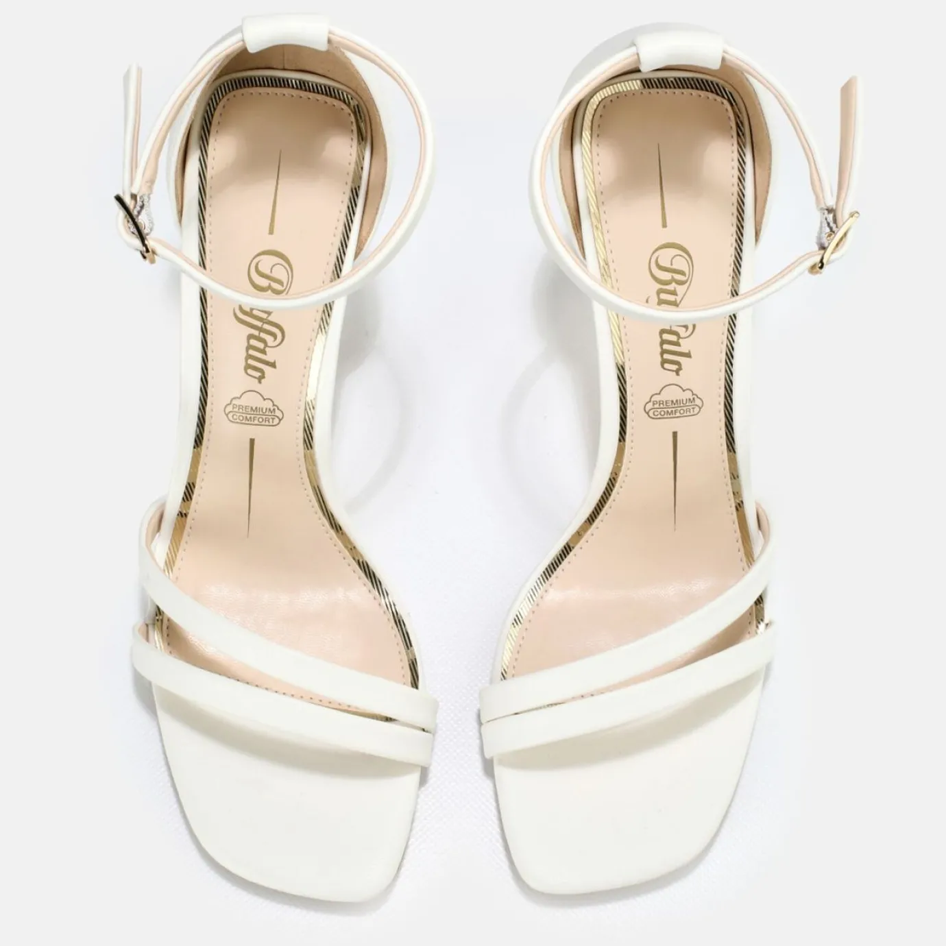 BUFFALO Occasion Shoes^Blair Chic Ankle-Strap Sandals Vegan White