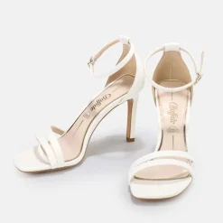 BUFFALO Occasion Shoes^Blair Chic Ankle-Strap Sandals Vegan White