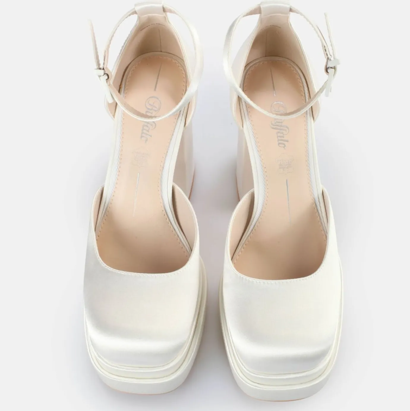BUFFALO Bridal Shoes^Bonny Dorsay Heeled Sandals White