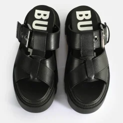 BUFFALO Vegan Shoes^Flora Slide Platform Sandals Vegan Black