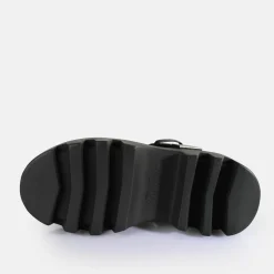 BUFFALO Vegan Shoes^Flora Slide Platform Sandals Vegan Black