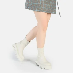 BUFFALO Ankle Boots^Flora Sock Boot Vegan Cream