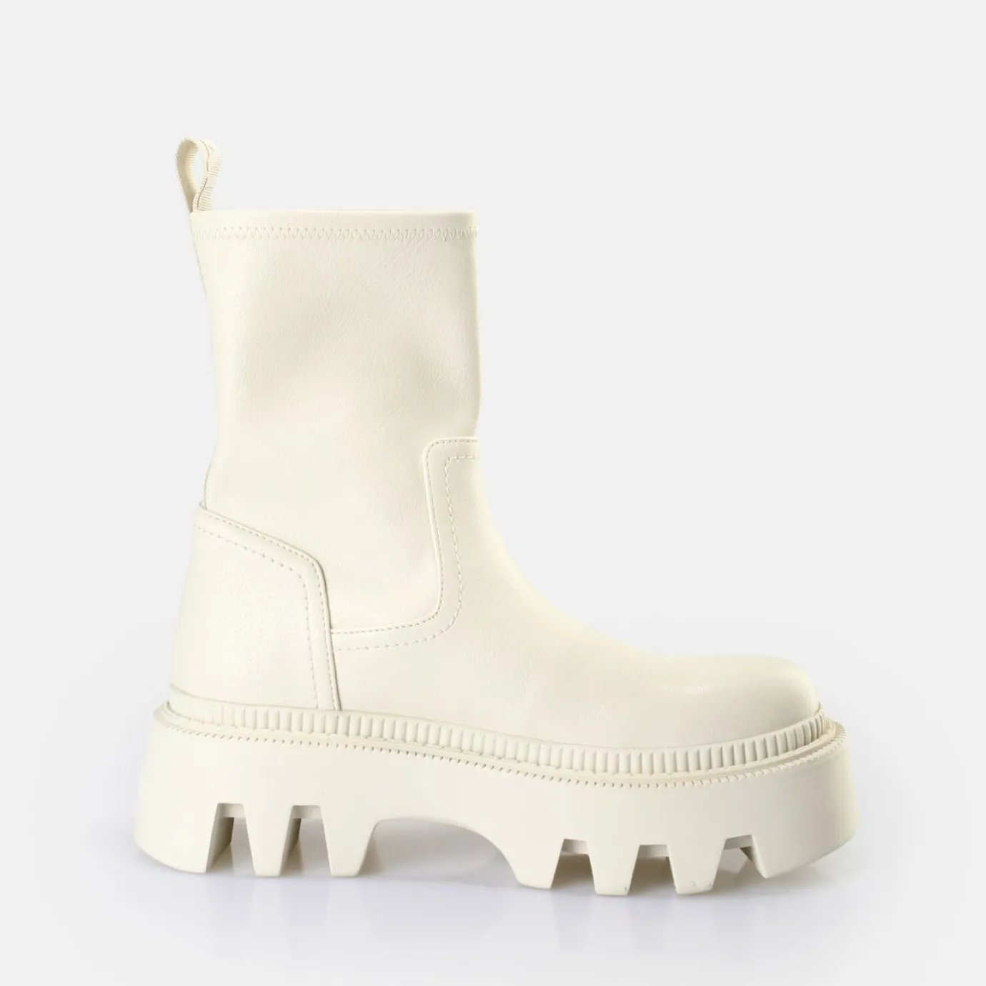 BUFFALO Ankle Boots^Flora Sock Boot Vegan Cream