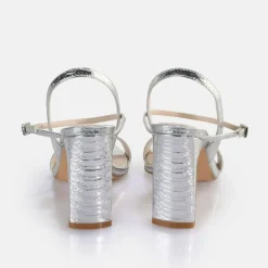 BUFFALO Occasion Shoes^Jean Neat Heeled Sandal Vegan Silver