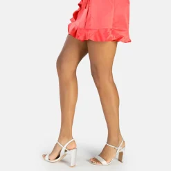 BUFFALO Occasion Shoes^Jean Neat Heeled Sandal Vegan White/Mermaid