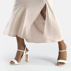BUFFALO Occasion Shoes^Jean Neat Heeled Sandals Vegan White