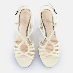 BUFFALO Occasion Shoes^Jean Vamp Heeled Sandals Vegan White