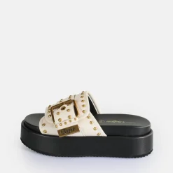 BUFFALO Vegan Shoes^Noa Rock Slide Platform Sandals Vegan Cream
