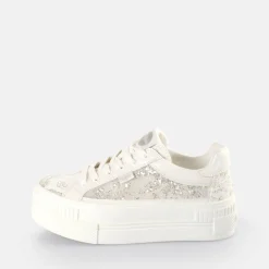 BUFFALO Bridal Shoes^Paired Lace Sneaker Low Vegan Silver