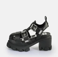 BUFFALO Occasion Shoes^Riot Trawl Heeled Sandals Vegan Black