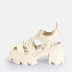 BUFFALO Occasion Shoes^Riot Trawl Heeled Sandals Vegan Cream