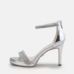 BUFFALO Occasion Shoes^Selma Heeled Sandal Vegan Silver