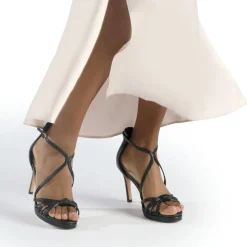 BUFFALO Occasion Shoes^Serena Bow Heeled Sandals Vegan Black