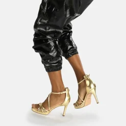 BUFFALO Occasion Shoes^Serena Bow High-Heeled Sandal Vegan Gold