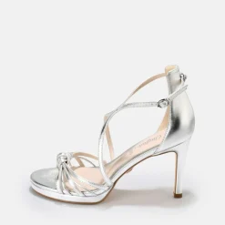 BUFFALO Occasion Shoes^Serena Bow High-Heeled Sandal Vegan Silver