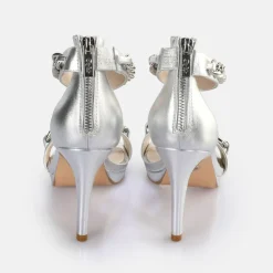BUFFALO Occasion Shoes^Serena Chain Heeled Sandal Vegan Silver